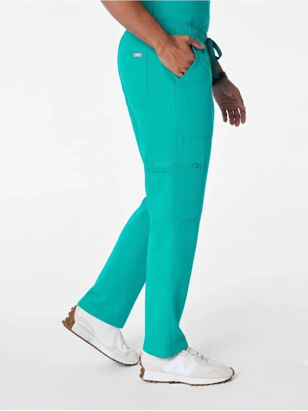 NWT FIGS Men’s Cairo Cargo Scrub Pants XS/S Regular Teal Green Blue Zipper